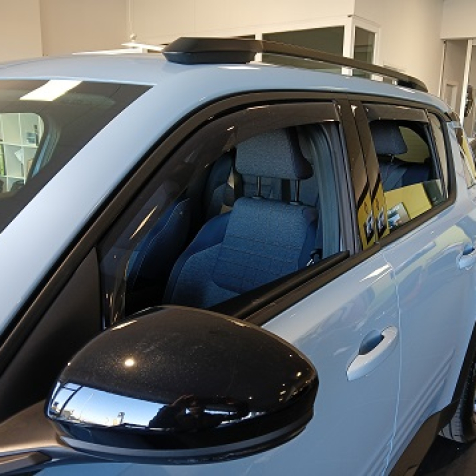 Wind deflectors for front and rear doors
