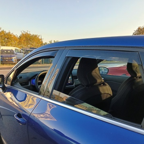 Wind deflectors for front and rear doors