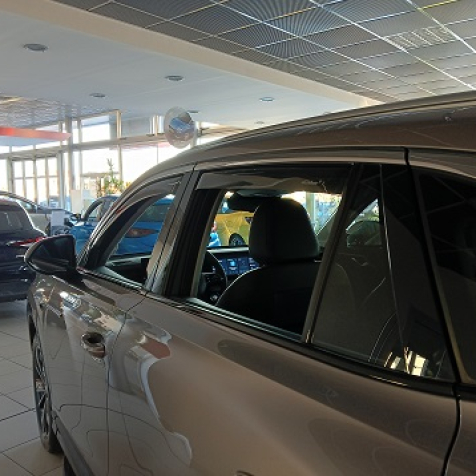 Wind deflectors for front and rear doors