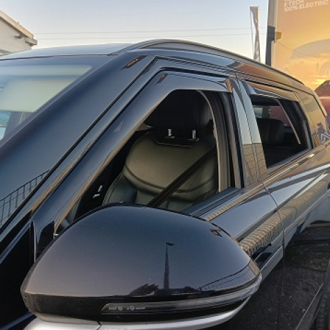 Wind deflectors for front and rear doors